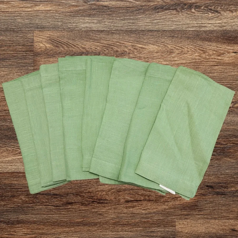 Villeroy & Boch Green 8 -Piece 100% Linen Dinner Napkins